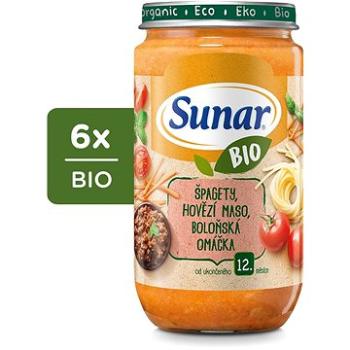 Sunar BIO příkrm boloňské špagety 12m+, 6× 235 g (8592084418137)