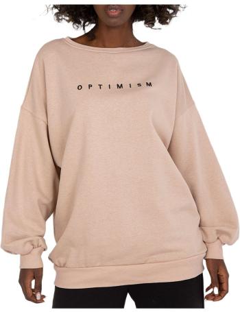 Béžová mikina miley s nápisem "optimism" vel. ONE SIZE
