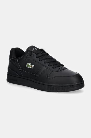 Kožené sneakers boty Lacoste T-Clip Set černá barva, 48SMA0031