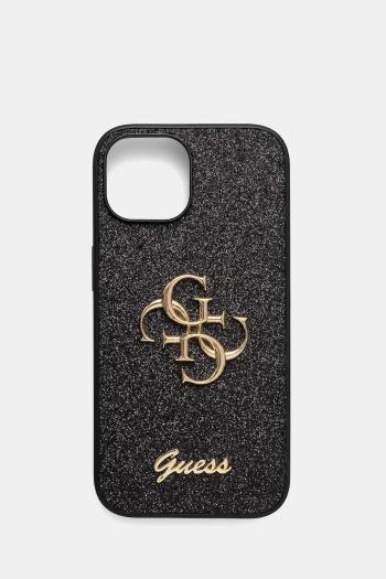 Guess telefon tok iPhone 15 / 14 / 13 6.1" fekete, GUHCP15SHG4SGK