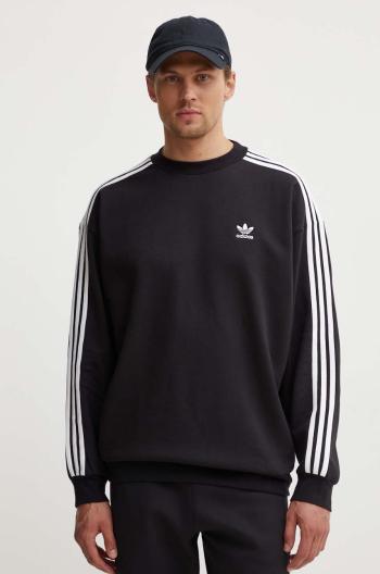 Mikina adidas Originals Adicolor Oversized Crew pánská, černá barva, s aplikací, IZ1829