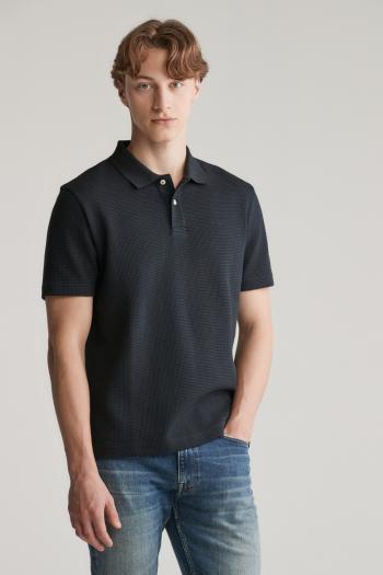 POLOKOŠILE GANT WAFFLE TEXTURED SS POLO BLACK