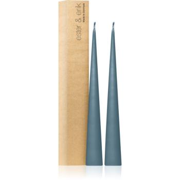ester & erik cone candles steel blue (no. 64) dekorativní svíčka 2x37 cm