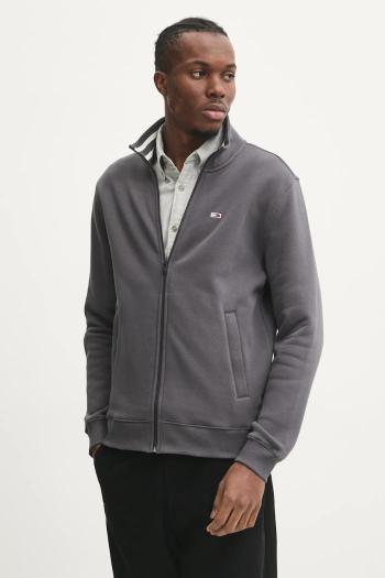 Mikina Tommy Jeans pánska, šedá farba, melanžová, DM0DM20340