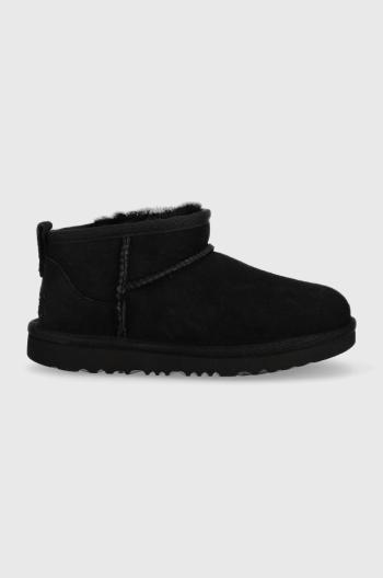 Dětské semišové sněhule UGG Classic Ultra Mini černá barva