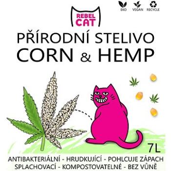 Rebel Cat přírodní stelivo hrudkující Corn & Hemp 7l (8595593308470)