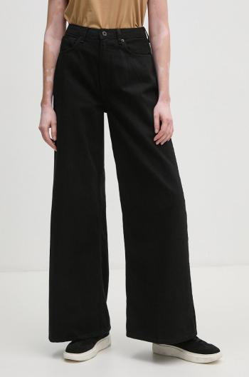 Džíny Pepe Jeans WIDE LEG JEANS UHW dámské, černá barva, PL204740XH6