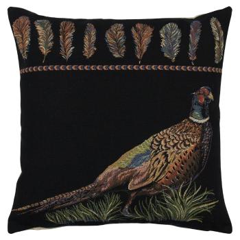 Černý gobelínový polštář bažant Pheasant - 45*43*16cm EVKSFZS