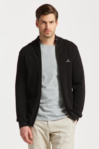 SVETR GANT COTTON PIQUE ZIP CARDIGAN BLACK3