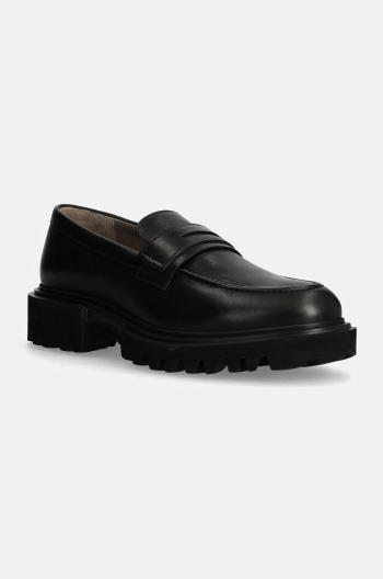 Kožené mokasíny AllSaints Vinni Loafer pánské, černá barva, M051FB