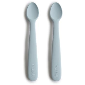 Mushie Silicone Feeding Spoons lžička Powder Blue 2 ks