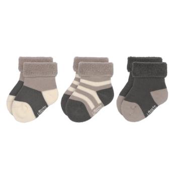 LÄSSIG Dětské froté ponožky 3-pack anthracite taupe