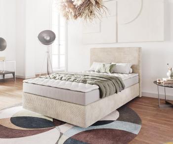 Boxspring postel Dream-Well 120x200 cm manšestr béžová