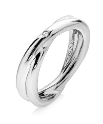 Hot Diamonds Minimalistický stříbrný prsten s pravým diamantem Aura DR291 56 mm