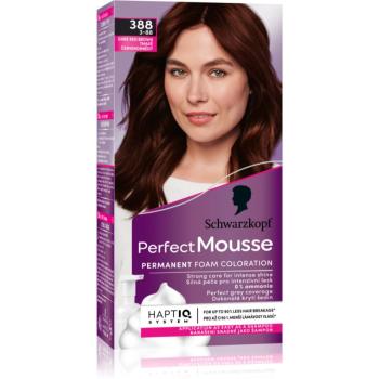 Schwarzkopf Perfect Mousse permanentní barva na vlasy odstín 388 Tmavě červenohnědý 2x35 ml