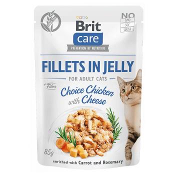 Kapsička Brit Care Cat Fillets in Jelly Choice Chicken with Cheese 85g