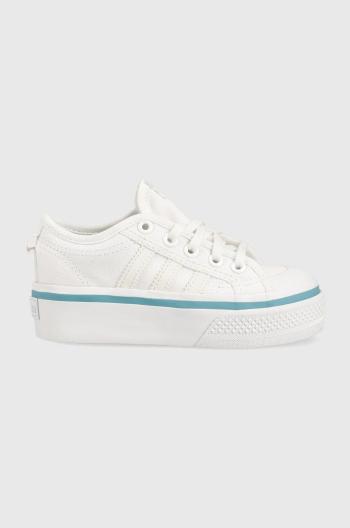 Dětské tenisky adidas Originals NIZZA PLATFORM C bílá barva