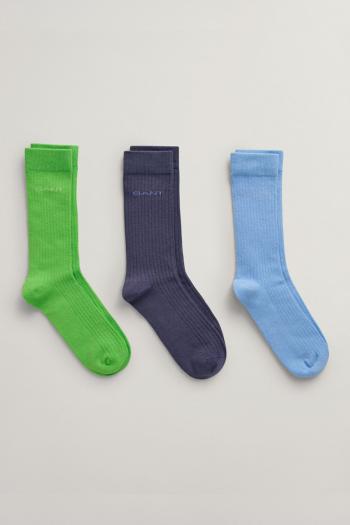 PONOŽKY GANT TONAL LOGO RIB SOCKS 3-PACK SLIME GREEN