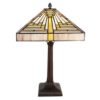 Pyramidová stolní lampa Tiffany - 31*31*48 cm E27/max 1*60W 5LL-6285