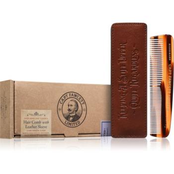 Captain Fawcett Accessories Hair Comb with Leather Case hřeben na vousy s pouzdrem 1 ks