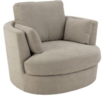 Šedé kulaté křeslo Swivel Grey - 98*107*88cm 5019