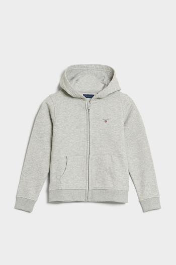 MIKINA GANT ORIGINAL FULL ZIP SWEAT HOODIE LIGHT GREY MELANGE