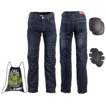 Pánské moto jeansy W-TEC Pawted s nepromokavou membránou  tmavě modrá  4XL