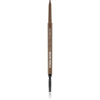 Gosh Ultra Thin precizní tužka na obočí s kartáčkem odstín 002 Greybrown 0,35 g