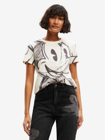 Desigual Mickey Trazos Triko Bílá