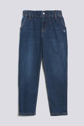 DŽÍNY GANT D1. GANT PAPER BAG JEANS MID BLUE WORN IN