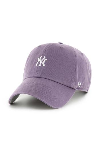 Bavlněná baseballová čepice 47 brand MLB New York Yankees fialová barva, s aplikací, B-BSRNR17GWS-IIA