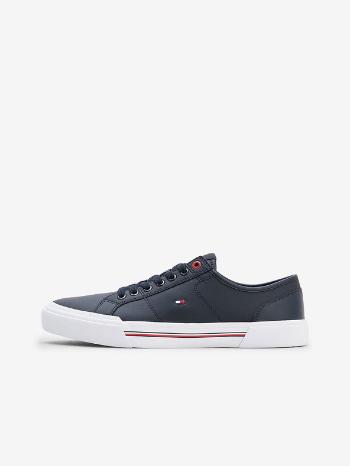 Tommy Hilfiger Core Corporate Vulc Leather Tenisky Modrá