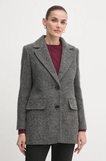 Vlněný kabát Barbour Paulette Mensy Jacket šedá barva, přechodný, LTA0122