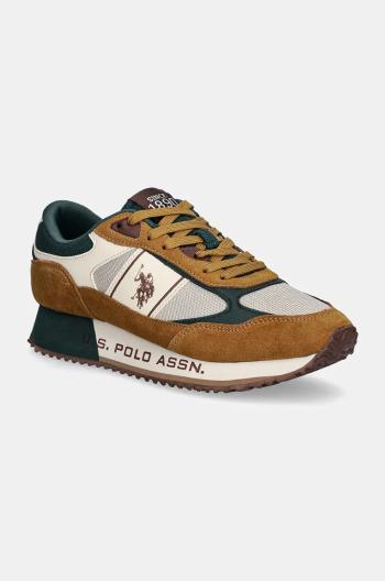 Sneakers boty U.S. Polo Assn. CLEEF hnědá barva, CLEEF007M/DMS1