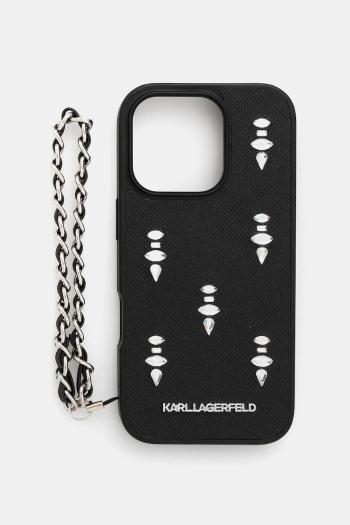 Puzdro na mobil Karl Lagerfeld iPhone 16 Pro čierna farba, KLHCP16LPSADJSK