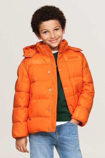 Dětská bunda Tommy Hilfiger oranžová barva, KB0KB09207