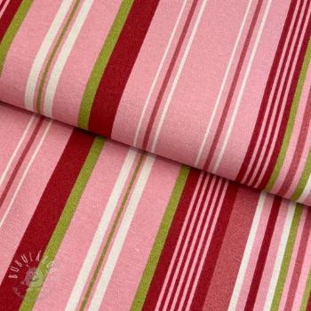 Dekoračná látka Linenlook Stripe in stripe pink