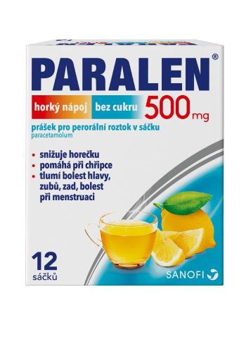 Paralen Horký nápoj bez cukru 500 mg 12 sáčků