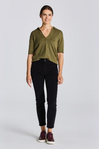 DŽÍNY GANT D2. FARLA CROPPED CORD JEANS EBONY BLACK