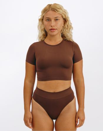 Organic Basics Smooth Thong Walnut S