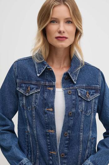 Džínová bunda Pepe Jeans REGULAR JACKET dámská, tmavomodrá barva, přechodná, PL402432CT9