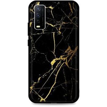 TopQ Kryt LUXURY Vivo Y11s pevný Marble černo-zlatý 70931 (Sun-70931)