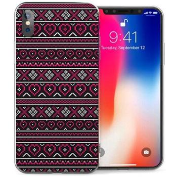 Caseflex Aztec Hearts gumové pouzdro na iPhone X/XS, růžové/černé (CUV-IPX-Z172)