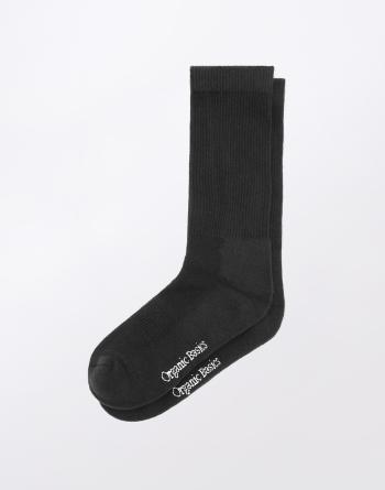 Organic Basics Core Tennis Crew Socks 2-pack Black 43-46