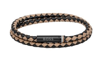 Hugo Boss Moderní kožený dvojitý náramek 1580495 19 cm