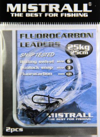 Mistrall Fluorocarbonový návazec 2ks - 25cm 25kg