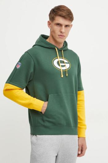 Mikina Nike Green Bay Packers pánská, zelená barva, s kapucí, vzorovaná, 02F2-063K-7T-87G