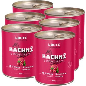 LOUIE KACHNÍ S BRUSINKAMI 6x 800 G Psí konzervy, růžová, velikost