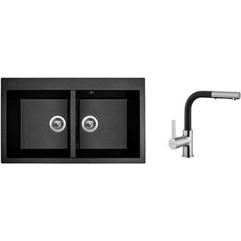 SINKS AMANDA 860 DUO Metalblack+ENIGMA S GR (AM860D74ENSGR74)