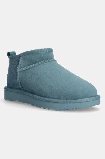 Semišové sněhule UGG Classic Ultra Mini tyrkysová barva, 1116109-DEE